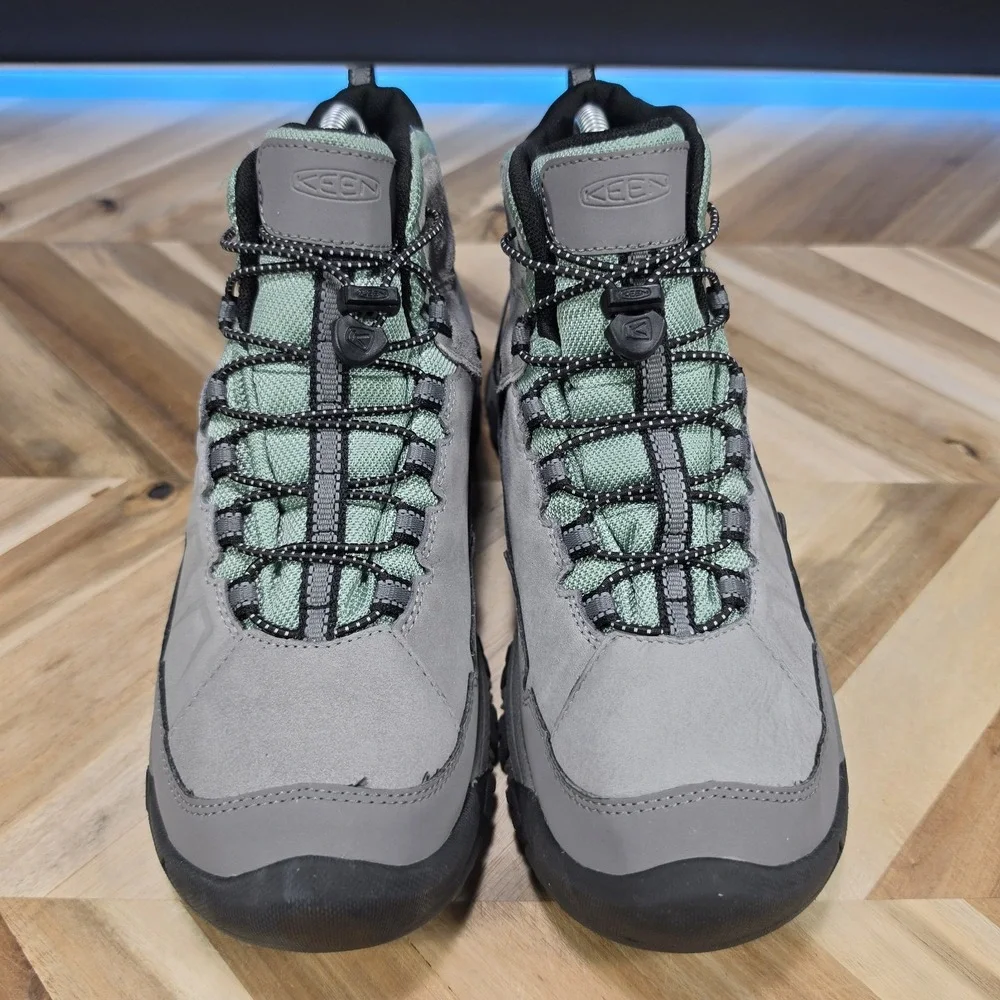 KEEN Kids Targhee IV Mid Waterproof Hiking Boots Alloy Granite Gray 6 1029559